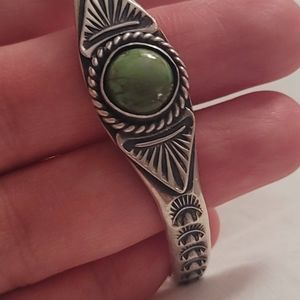 Sterling Silver Native American Turquise Cuff Brac